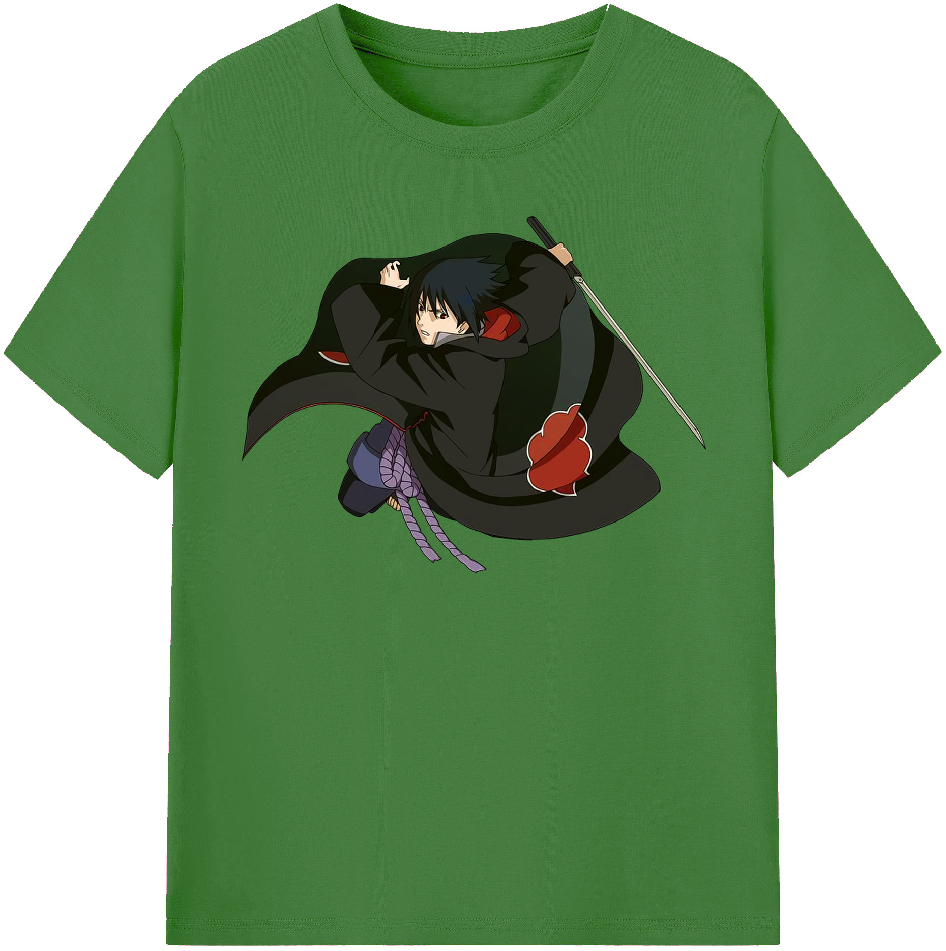 （画像用） NARUTO -ナルト- うちは サスケ Uchiha Sasuke レディースカジュアルプリントTシャツ（綿100％）